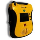 Defibtech Lifeline VIEW Halbautomat, schräge Vorderansicht mit linker Geräteseite