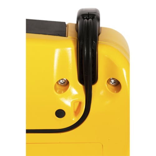Defibtech Lifeline VIEW, Detailansicht der Kabelhalterung auf der Rückseite