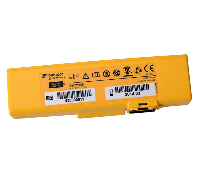 Defibtech DCF-2003 / DBP-2003 Batterie, schräge Modellansicht