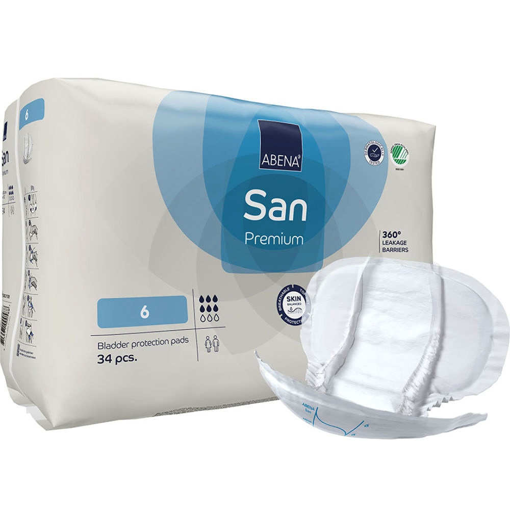 [ABE 1000021308] Abena San 6, Premium Inkontinenz Einlagen (34 Stck.)