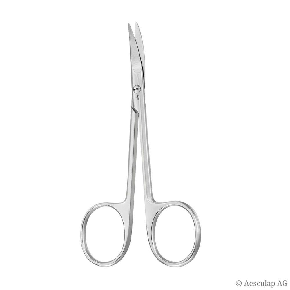 Iris- und Fadenschere, gebogen Spitz/spitz, 11 cm