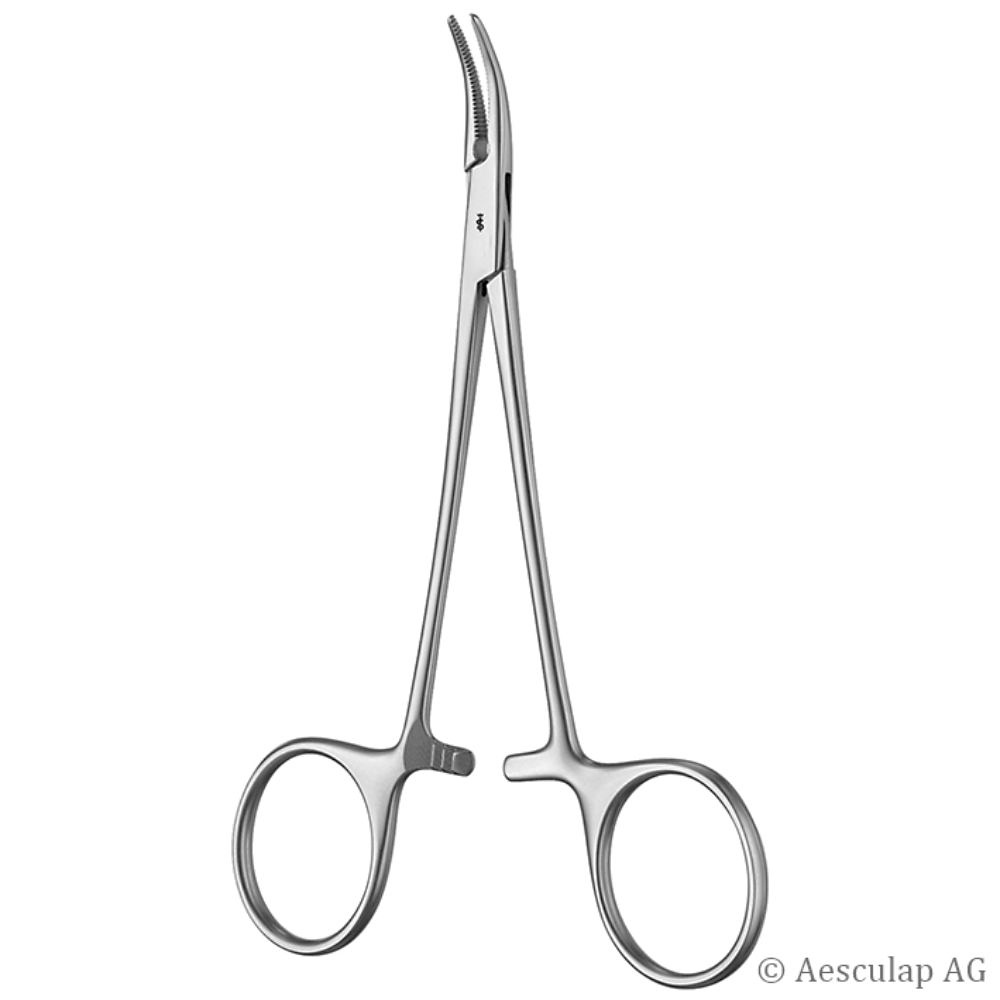 [AES BH111R] Halsted Mosquito Arterienklemme Gebogen, gerieft, 12,5 cm