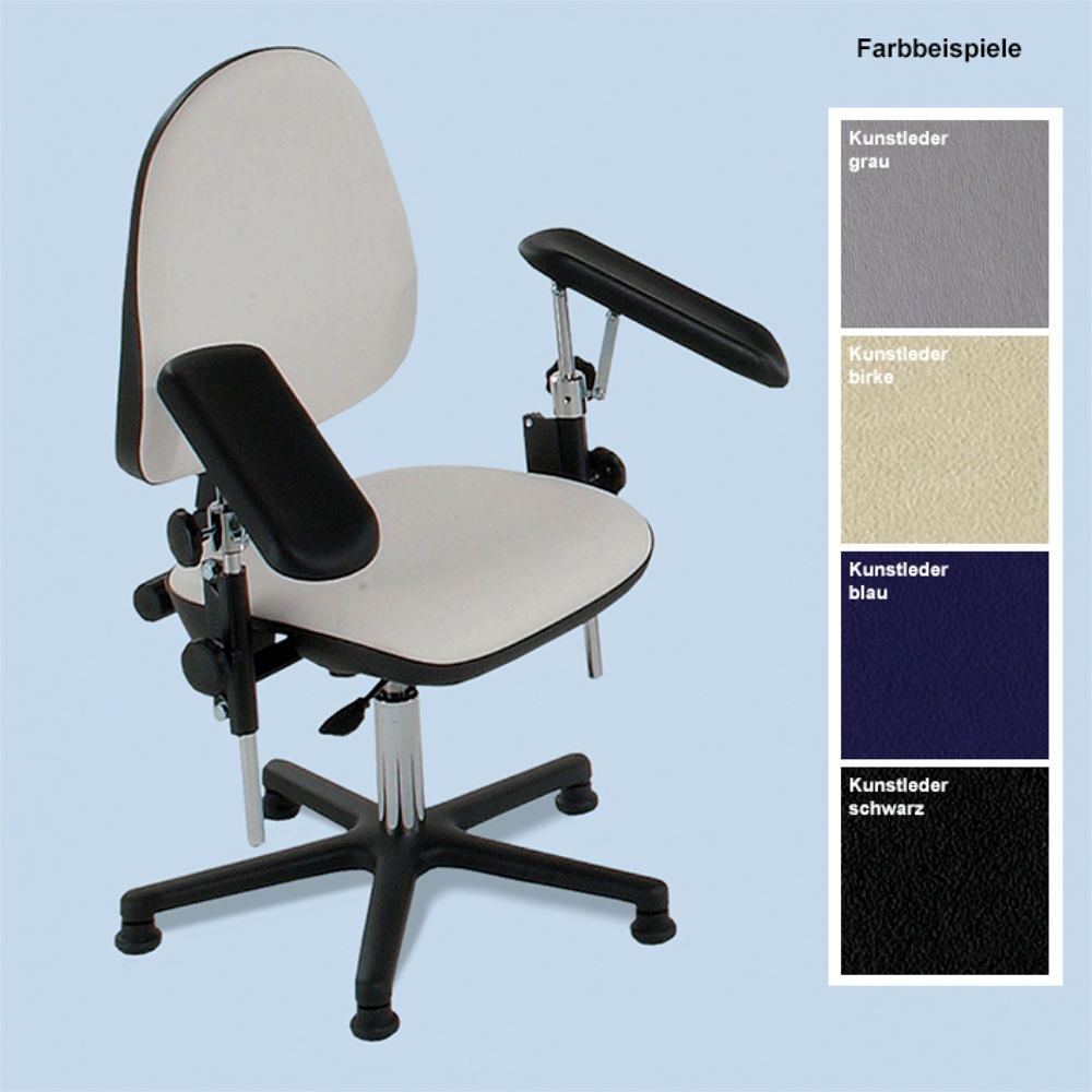 Blutentnahmestuhl mit zwei Armauflagen Kunstleder blau