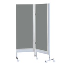 Wandschirm 2-flügelig, fahrbar Farbe: grau/grau