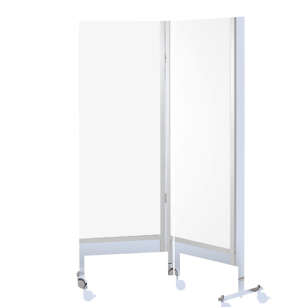 Medizinischer Wandschirm 2-flügelig fahrbar weiß