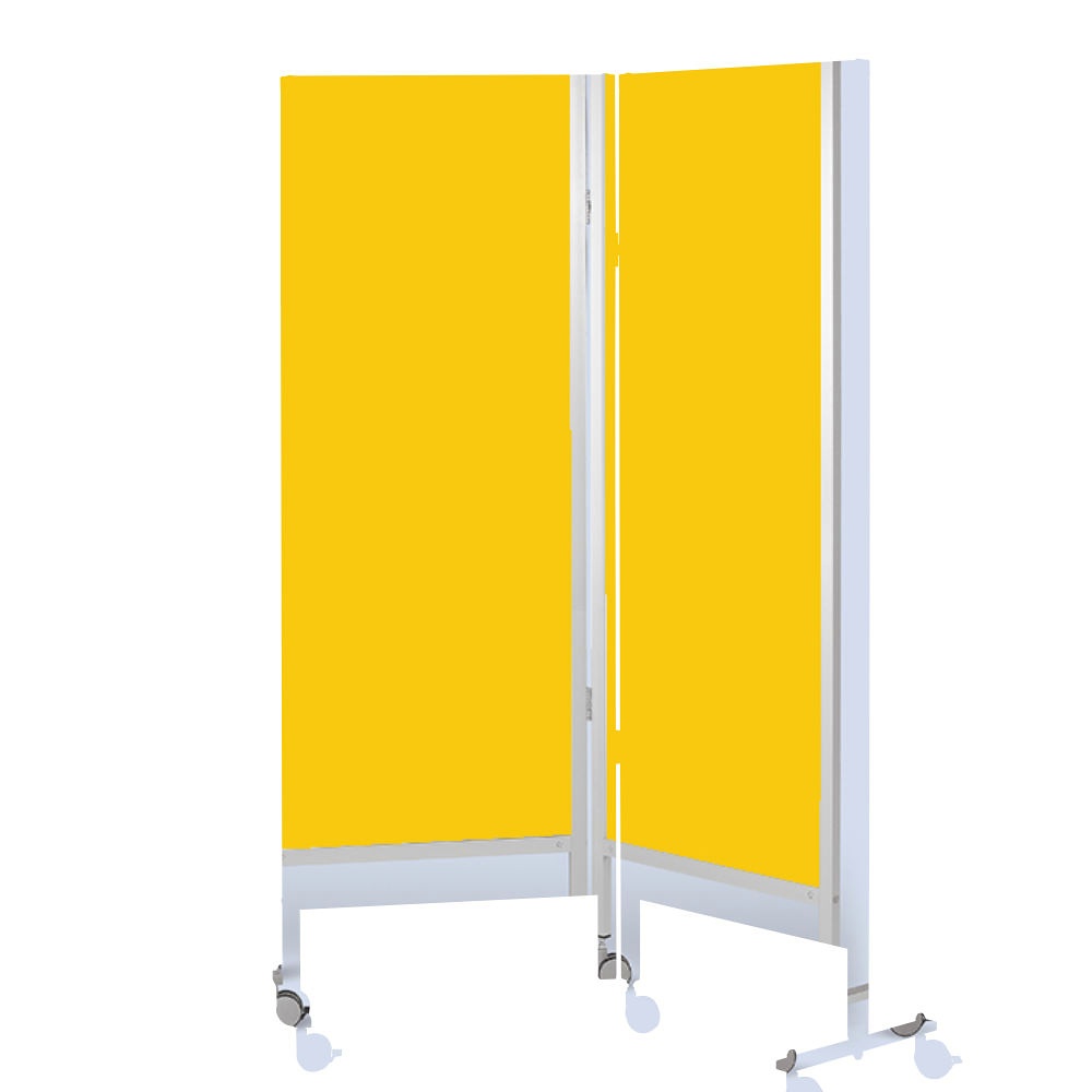 [AGA PV3002LR.26] Wandschirm 2-flügelig, fahrbar Farbe: gelb/gelb