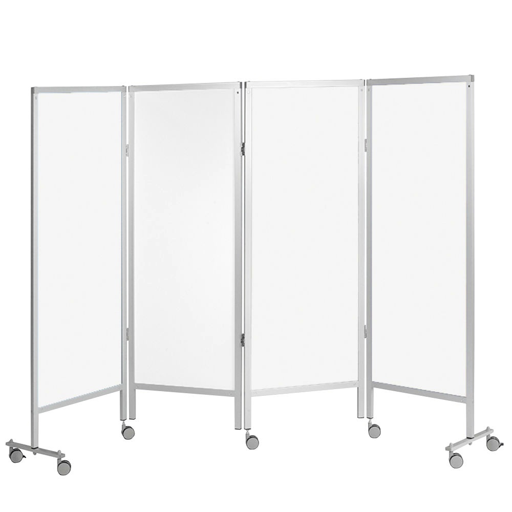 Wandschirm 4-flügelig, fahrbar Farbe: weiß/weiß/weiß/weiß