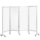 Wandschirm 4-flügelig, fahrbar Farbe: weiß/weiß/weiß/weiß