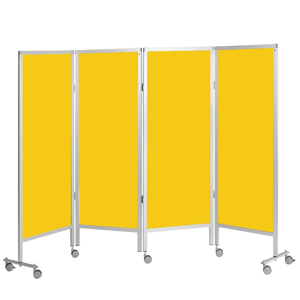 Wandschirm 4-flügelig, fahrbar Farbe: gelb/gelb/gelb/gelb