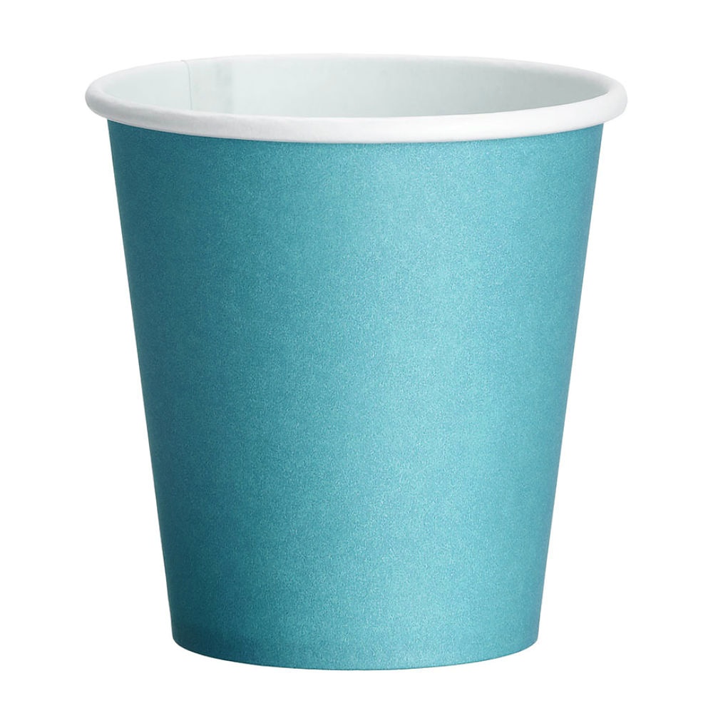 Trinkbecher aus Papier, 180 ml / 200 ml Füllmenge, laguna blue (50 Stck.)