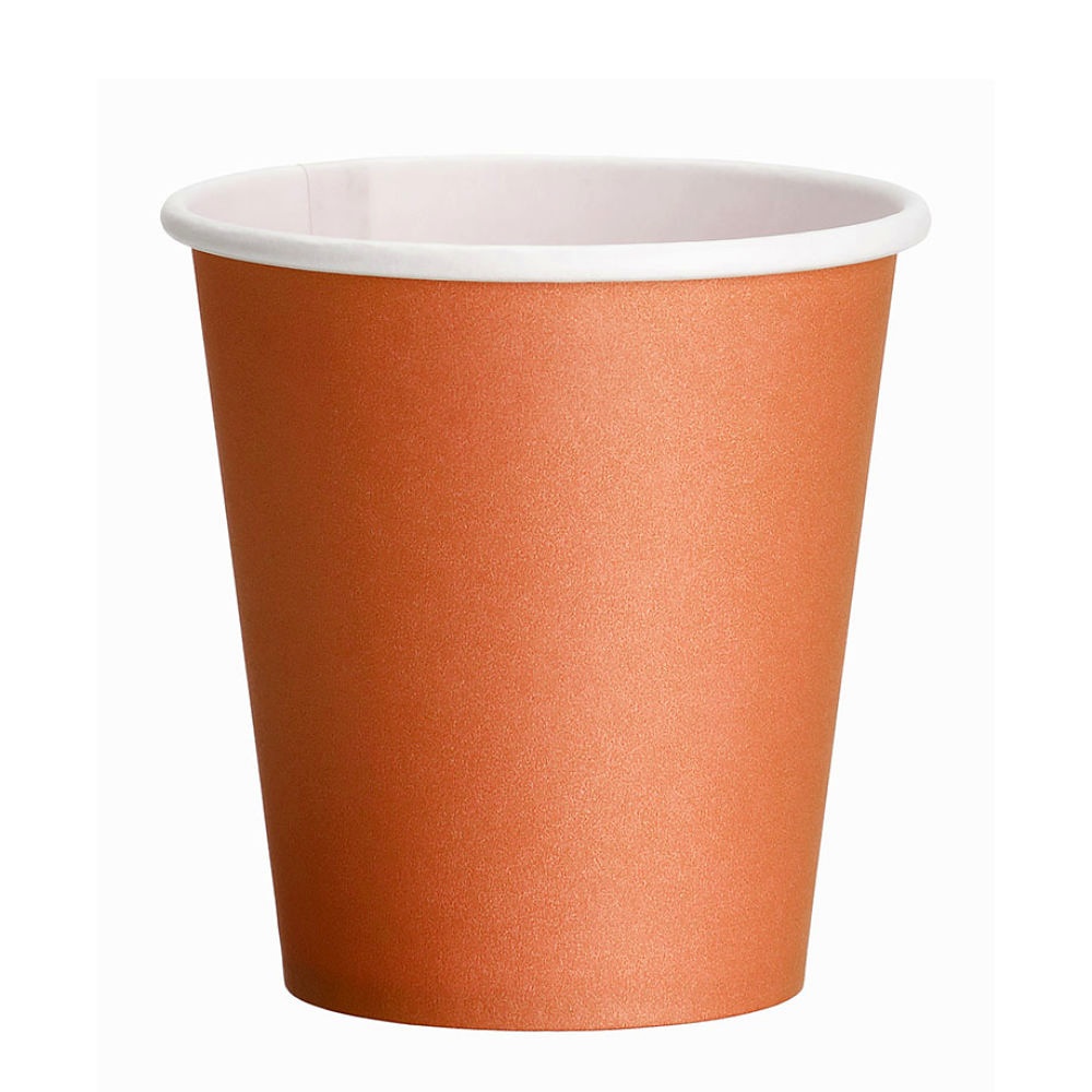 Trinkbecher aus Papier, 180 ml / 200 ml Füllmenge, hot orange (50 Stck.)