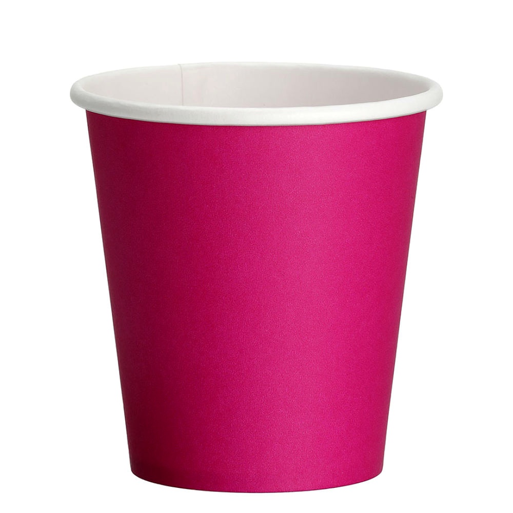 [AKZ 122200.6] Trinkbecher aus Papier, 180 ml / 200 ml Füllmenge, Flamingo fuchsia (50 Stck.)