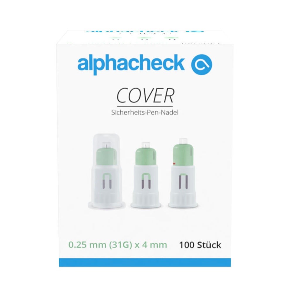 [ALP 12100790] Alphacheck COVER Sicherheits-Pen-Nadeln 31 G x 4 mm (100 Stck.)