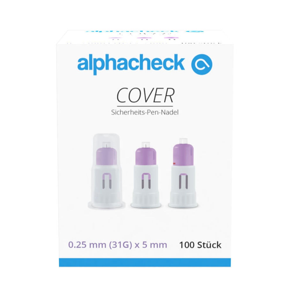[ALP 12100795] Alphacheck COVER Sicherheits-Pen-Nadeln 31 G x 5 mm (100 Stck.)