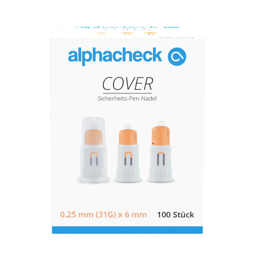 [ALP 12100800] Alphacheck COVER Sicherheits-Pen-Nadeln 31 G x 6 mm (100 Stck.)
