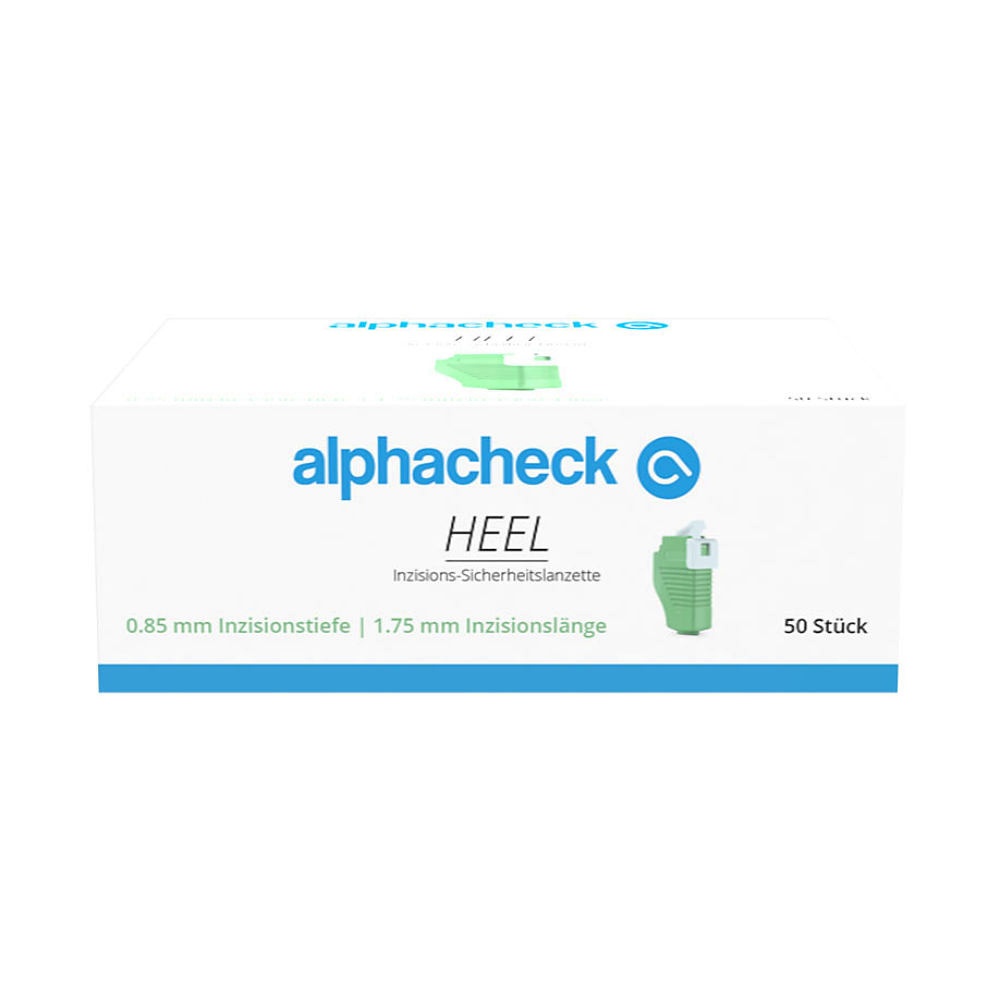 [ALP 13100825] Alphacheck HEEL Inzisions-Sicherheits Lanzetten 0,85 x 1,75 mm (50 Stck.)