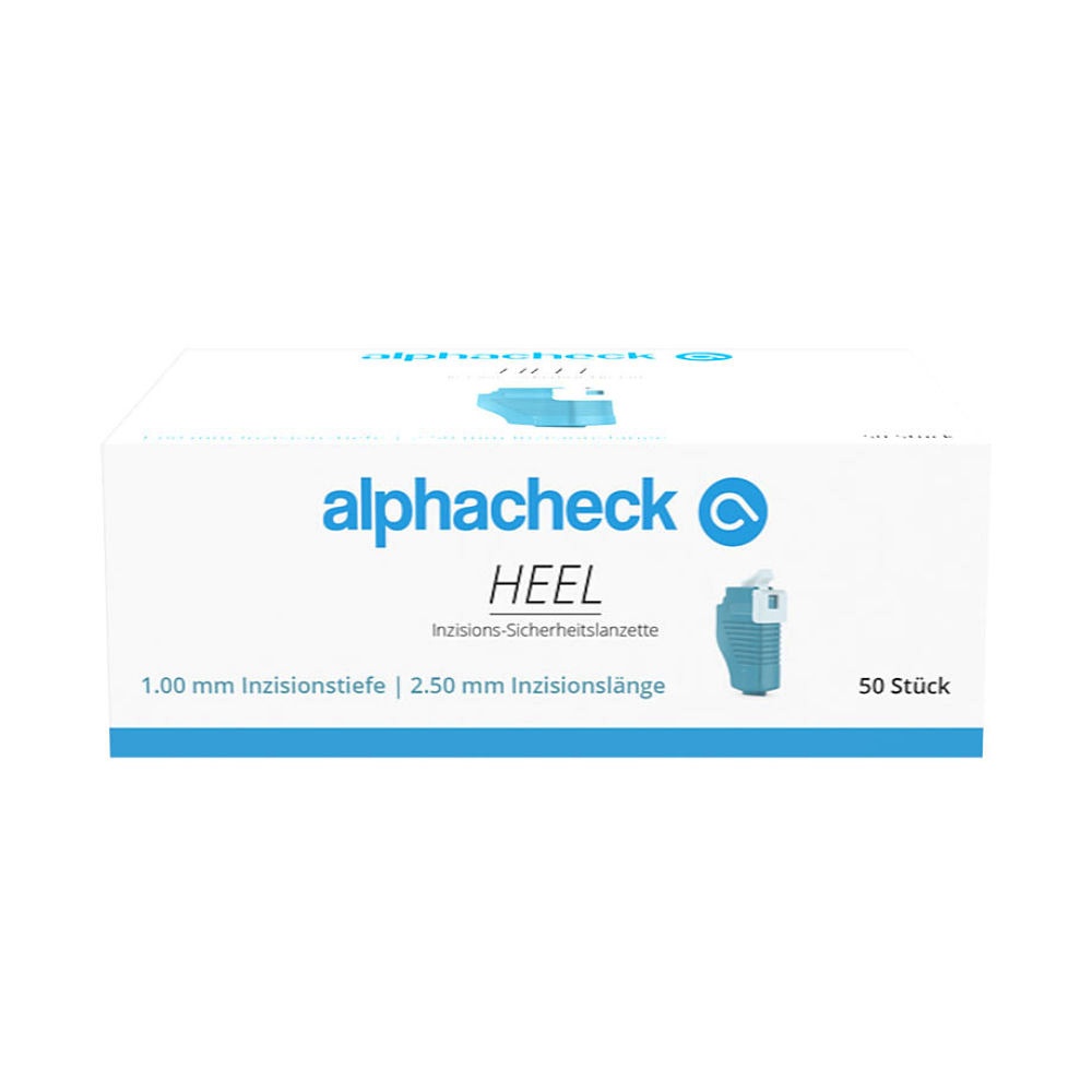 Alphacheck HEEL Inzisions-Sicherheits Lanzetten 1,00 x 2,50 mm (50 Stck.)