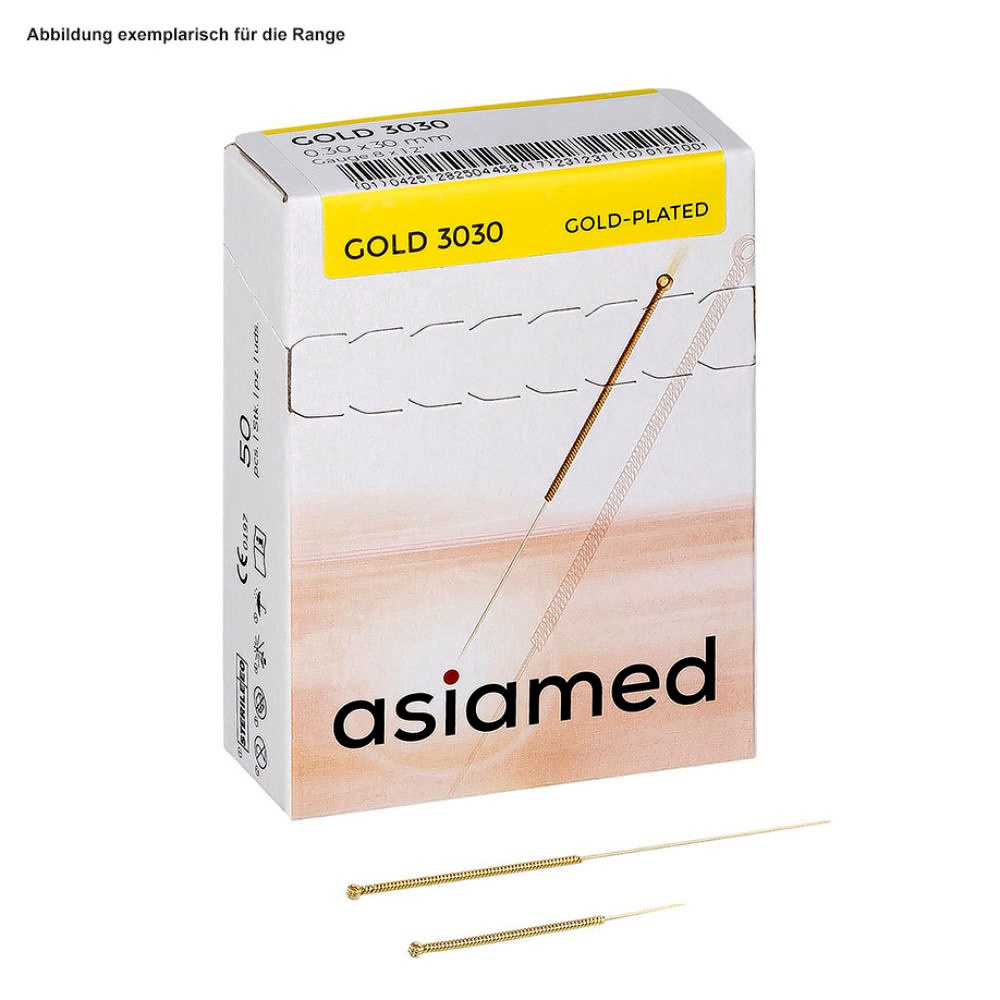 Gold Akupunkturnadeln 0,30 x 10 mm, Nr. 21 (50 Stck.)