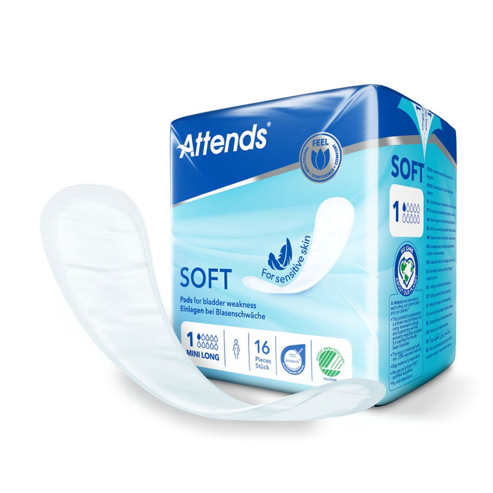 Attends Soft 1 Mini Long Inkontinenzeinlagen (12 x 16 Stck.)