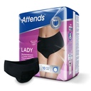 Attends Lady Discreet Underwear 3 M Einmalhosen, schwarz (10 Stck.)