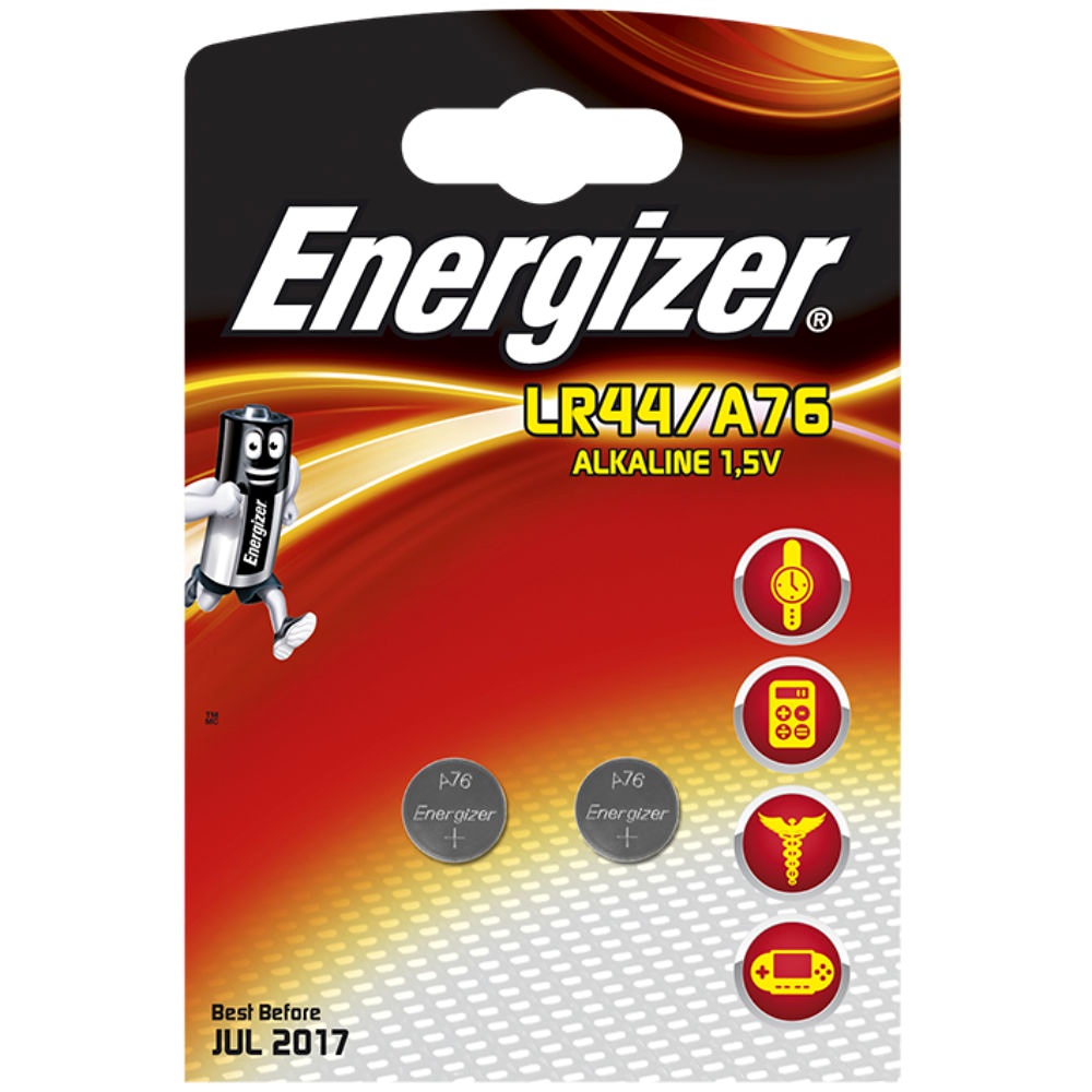 [BAT E301536602] Energizer Spezialbatterie A76 V13GA Typ LR44 1,5 V (2er-Pack)