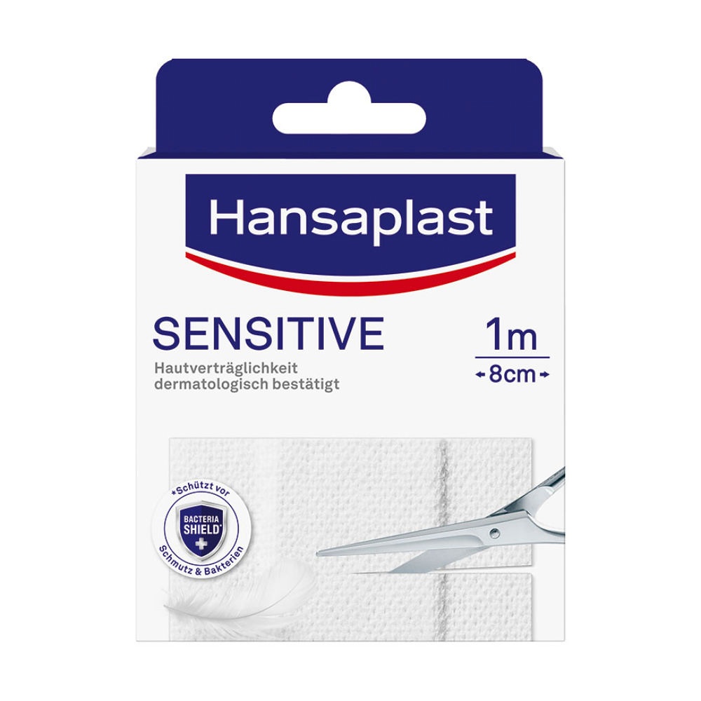 Hansaplast Sensitive Wundschnellverband Weiß, 1 m x 8 cm