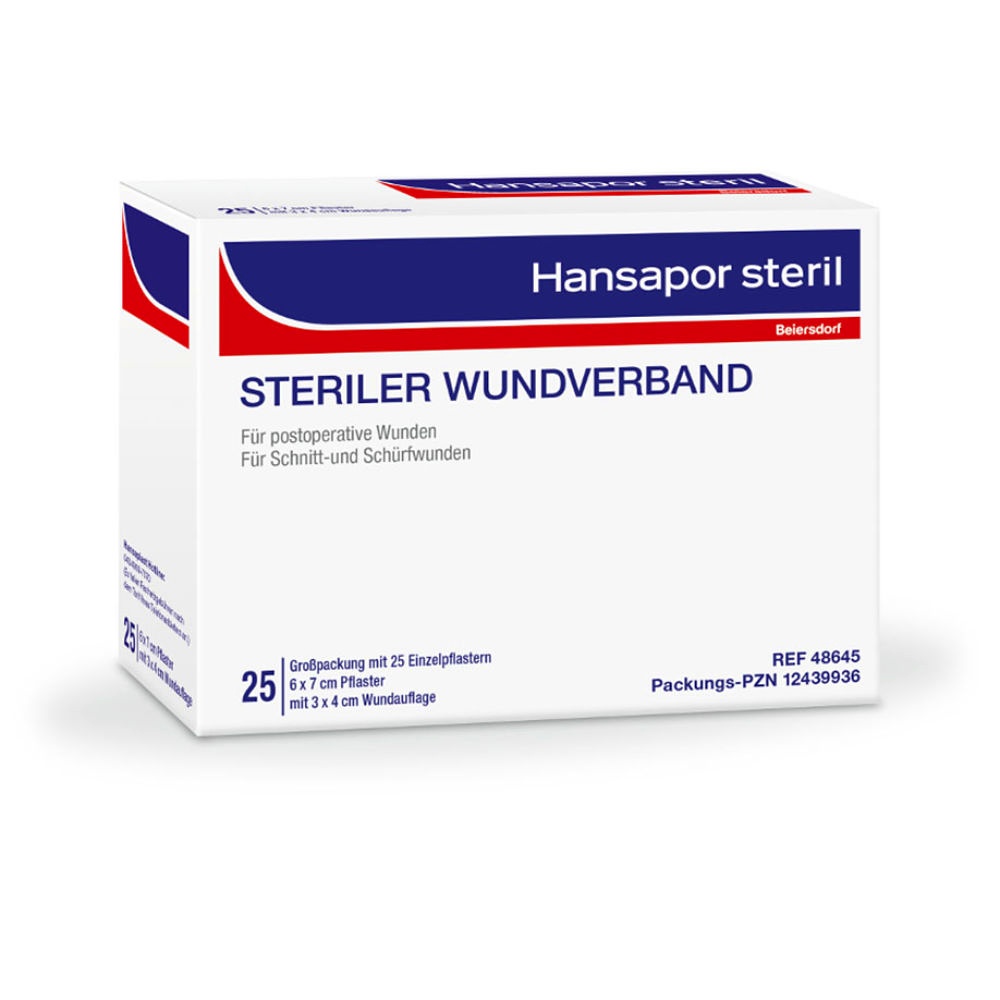 [BDF 48645] Hansapor steril Wundverband 6 x 7 cm (25 Stck.)