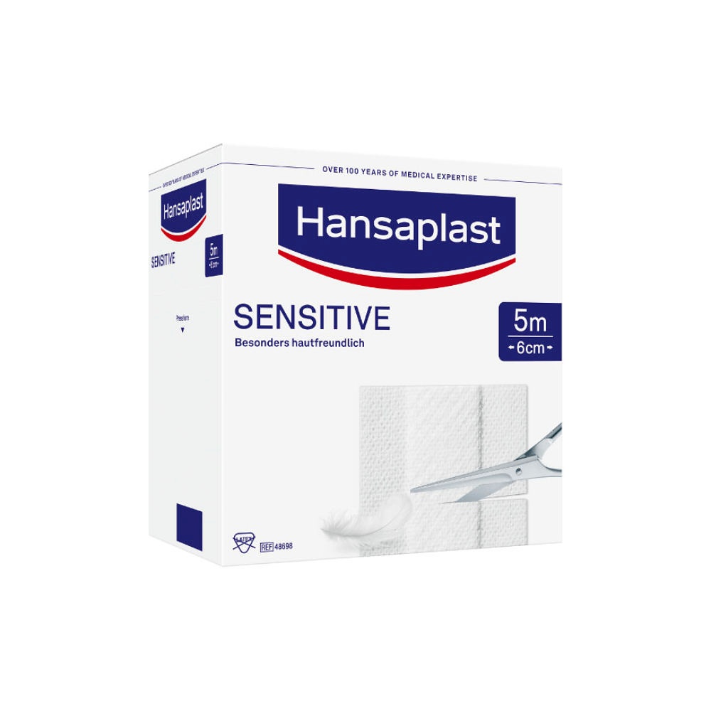 [BDF 48698] Hansaplast Sensitive Wundschnellverband Weiß, 5 m x 6 cm
