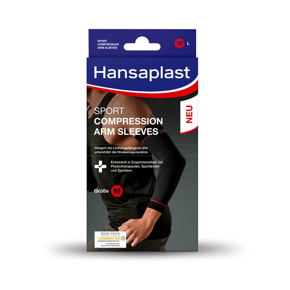 [BDF 48724] Hansaplast Sport Compression Arm sleeves Armbandagen Gr. M (2 Stck.)