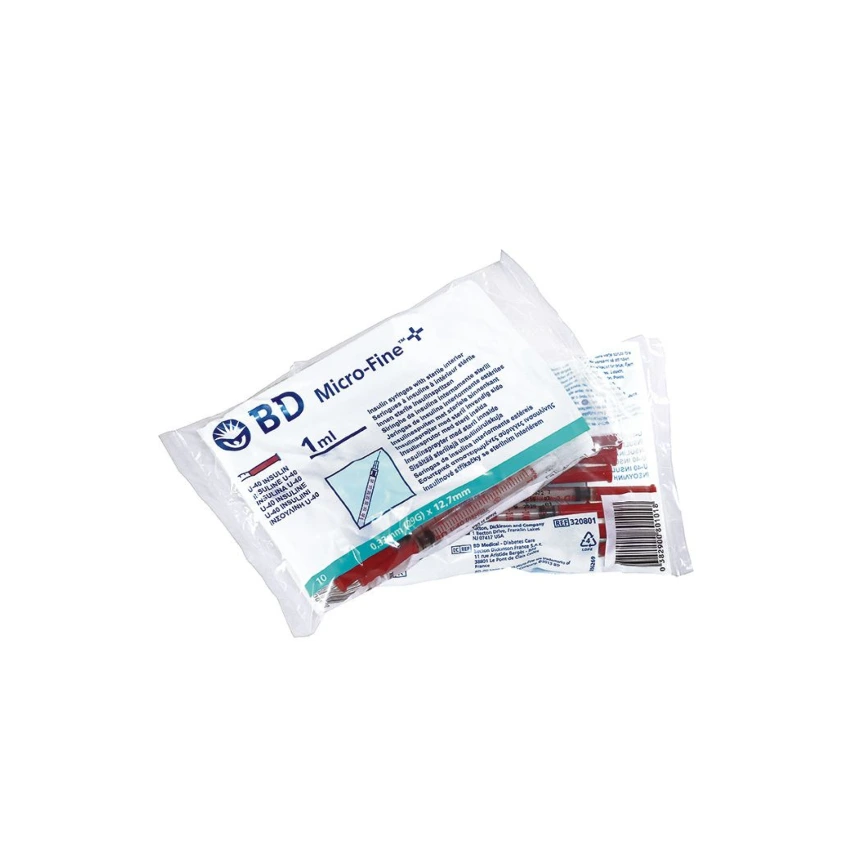 [BEC 320801] BD Micro-Fine+ Insulinspritze 1 ml U-40, mit Kanüle 0,33 x 12,7 mm