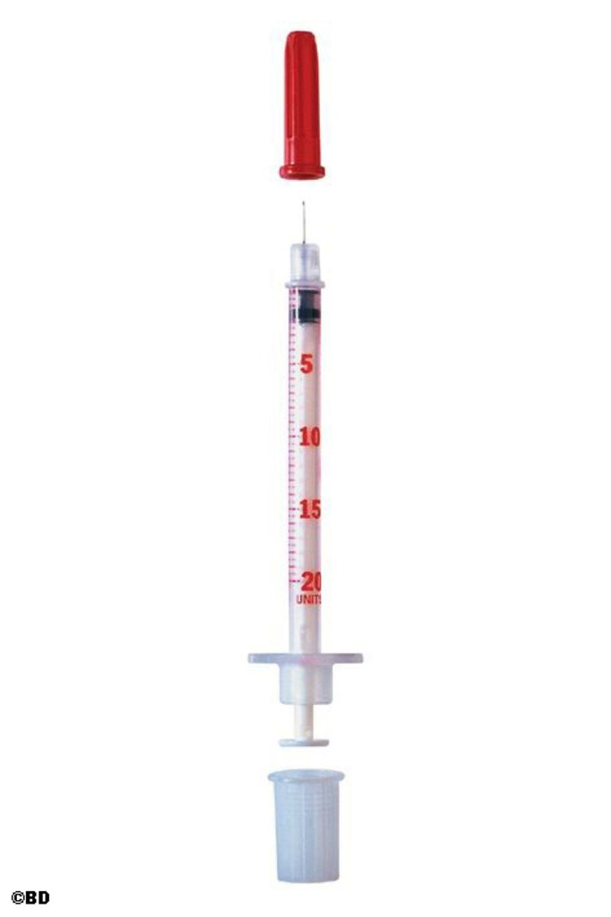 BD Micro-Fine+ Insulinspritzen 0,5 ml U-40, mit Kanüle 0,30 x 8 mm (100 Stck.)