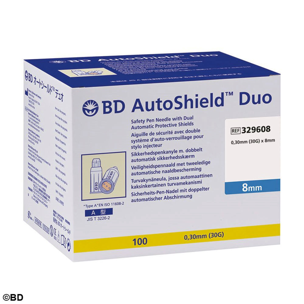 BD AutoShield Duo Sicherheits-Pen-Nadeln 0,30 x 8 mm (100 Stck.)
