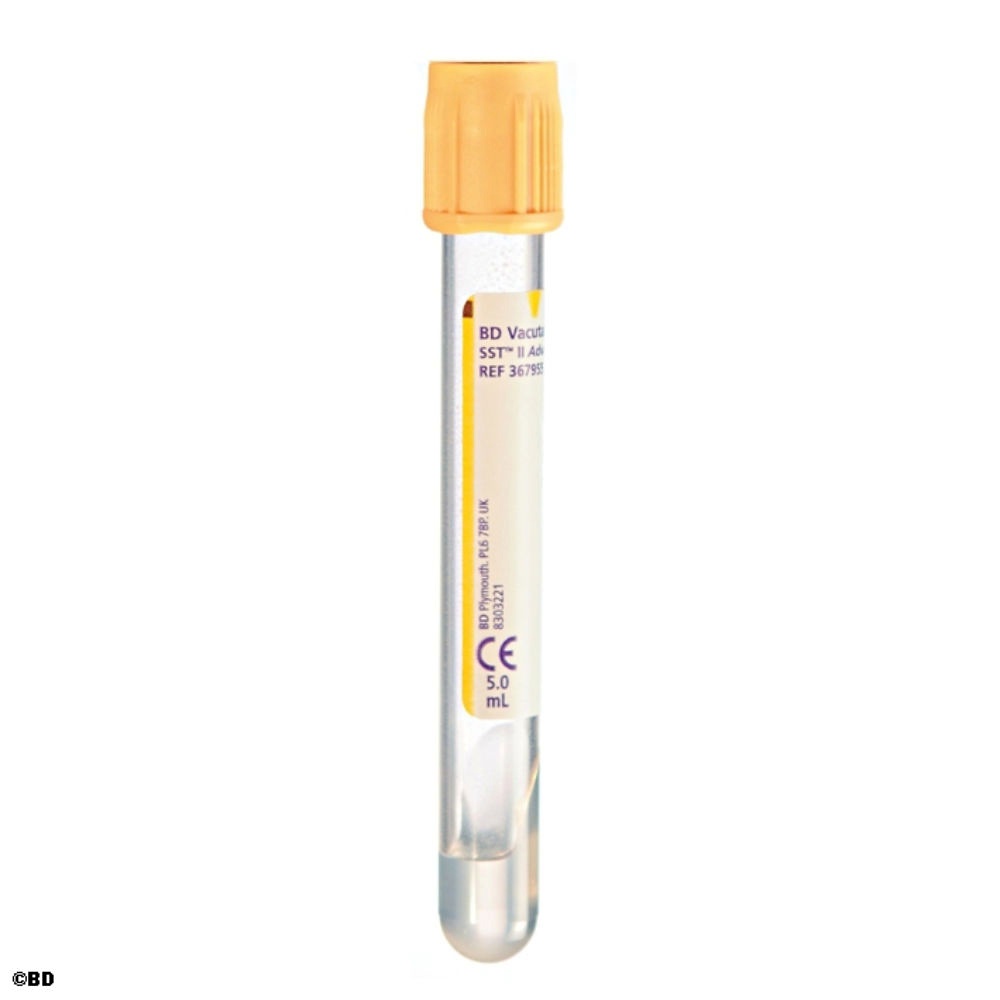 [BEC 367955] BD Vacutainer SST II Advance Serum Röhrchen aus PET, 5 ml, Trenngel und