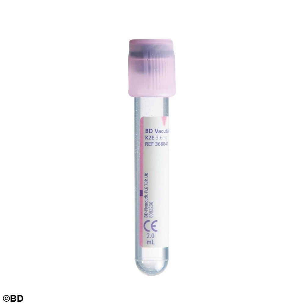 BD Vacutainer EDTA Plus Röhrchen Aus PET, 2 ml, 3,6 mg K2 EDTA, 75x13 mm