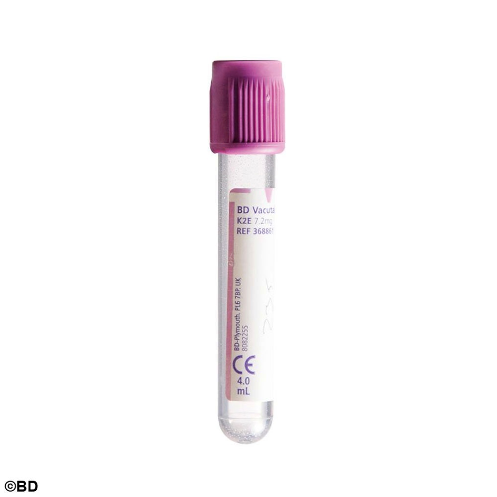 [BEC 368861] BD Vacutainer EDTA Plus Röhrchen Aus PET, 4 ml, 7,2 mg K2 EDTA, 75x13 mm