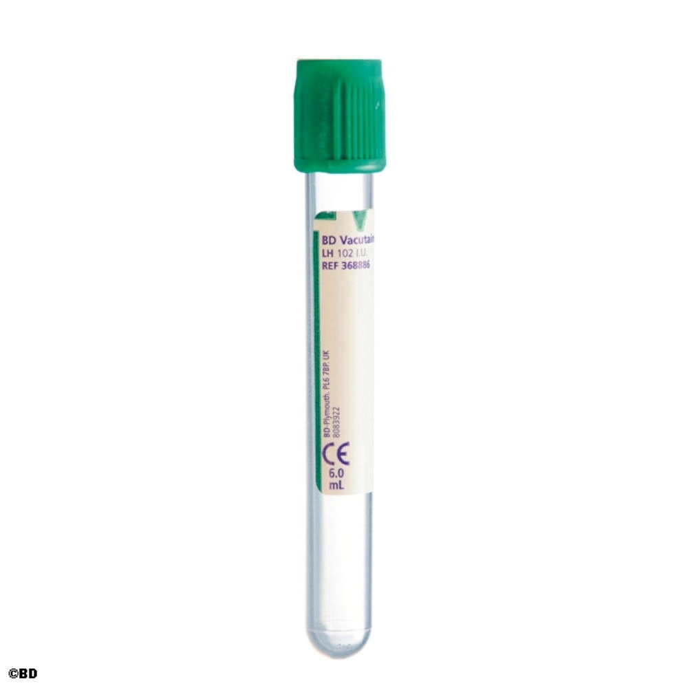 [BEC 368886] BD Vacutainer Plus Plasmaröhrchen aus PET, 6 ml, Lithium-Heparin (100 Stck.)