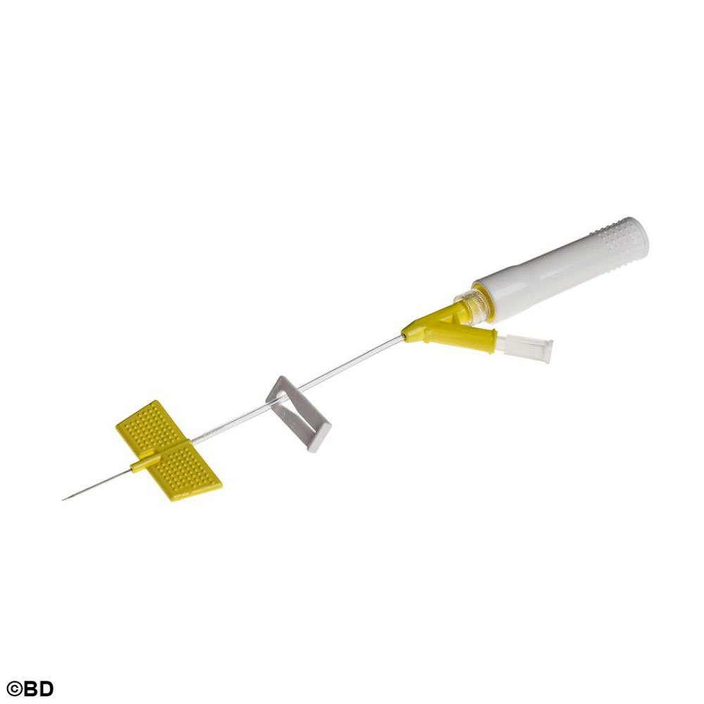 [BEC 383319] BD Saf-T-Intima Venenverweilkatheter Mit Y-Anschluss, 24 G, 0,7 x 19 mm, gelb
