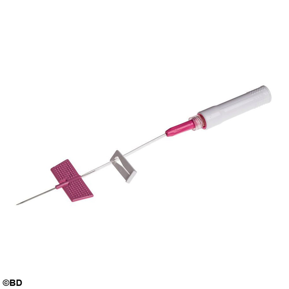 [BEC 383338] BD Saf-T-Intima Venenverweilkatheter Ohne Y-Anschluss, 20 G, 1,1 x 25mm, rosa