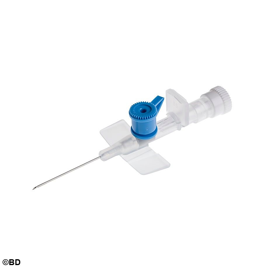 [BEC 391451] Venflon Venenverweilkatheter mit Zuspritzventil, 22 G, 0,8 x 25 mm, blau