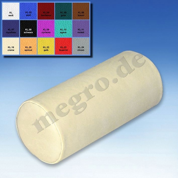 Knie- und Nackenrolle weiß, phthalatfrei 30 x 10 cm Ø, mit Reißverschluss