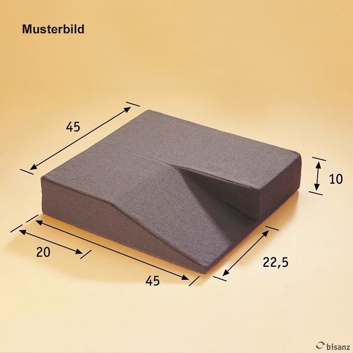 [BIS 1343201] Arthrodese-Kissen 45 x 45 x 10 cm Anthrazit, Abschrägung rechts