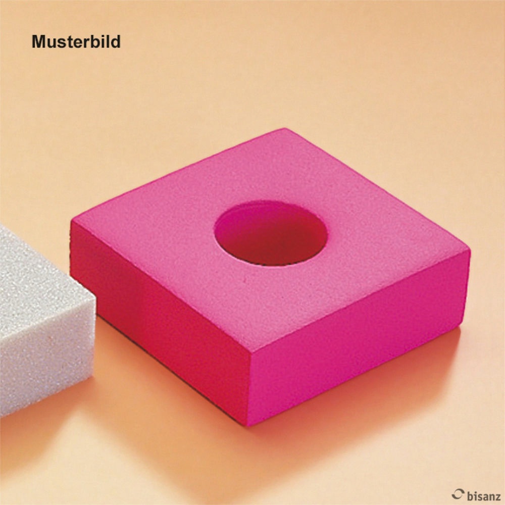 Fersenkissen mit PU-Beschichtung blau 15 x 15 x 5cm, Loch 6 cm Ø