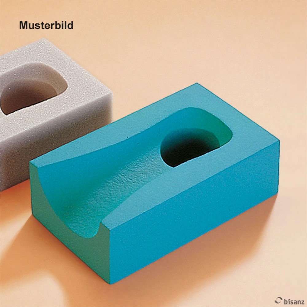 [BIS 590003PU.22] Fersenstütze mit PU-Beschichtung gelb 25 x 15 x 8 cm, Loch 7 cm Ø