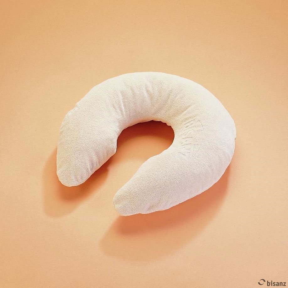 [BIS 640560] Nackenhörnchen 110 cm mit Polystyrolkugeln, mit Frotteebezug weiß