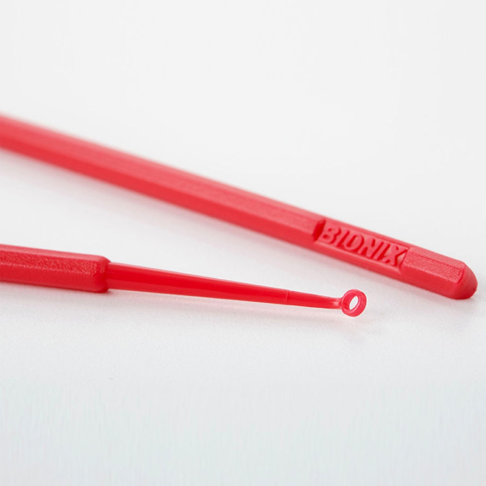 Einmal-Kunststoff-Ohrküretten Angle, rot (50 Stck.)