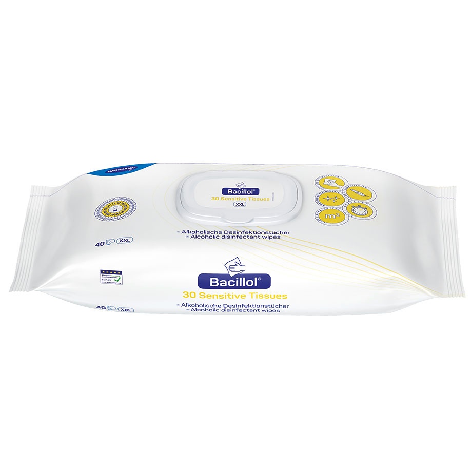 [BOD 981865] Bacillol 30 Sensitive Tissues XXL Schnelldesinfektionstücher (40 T.)