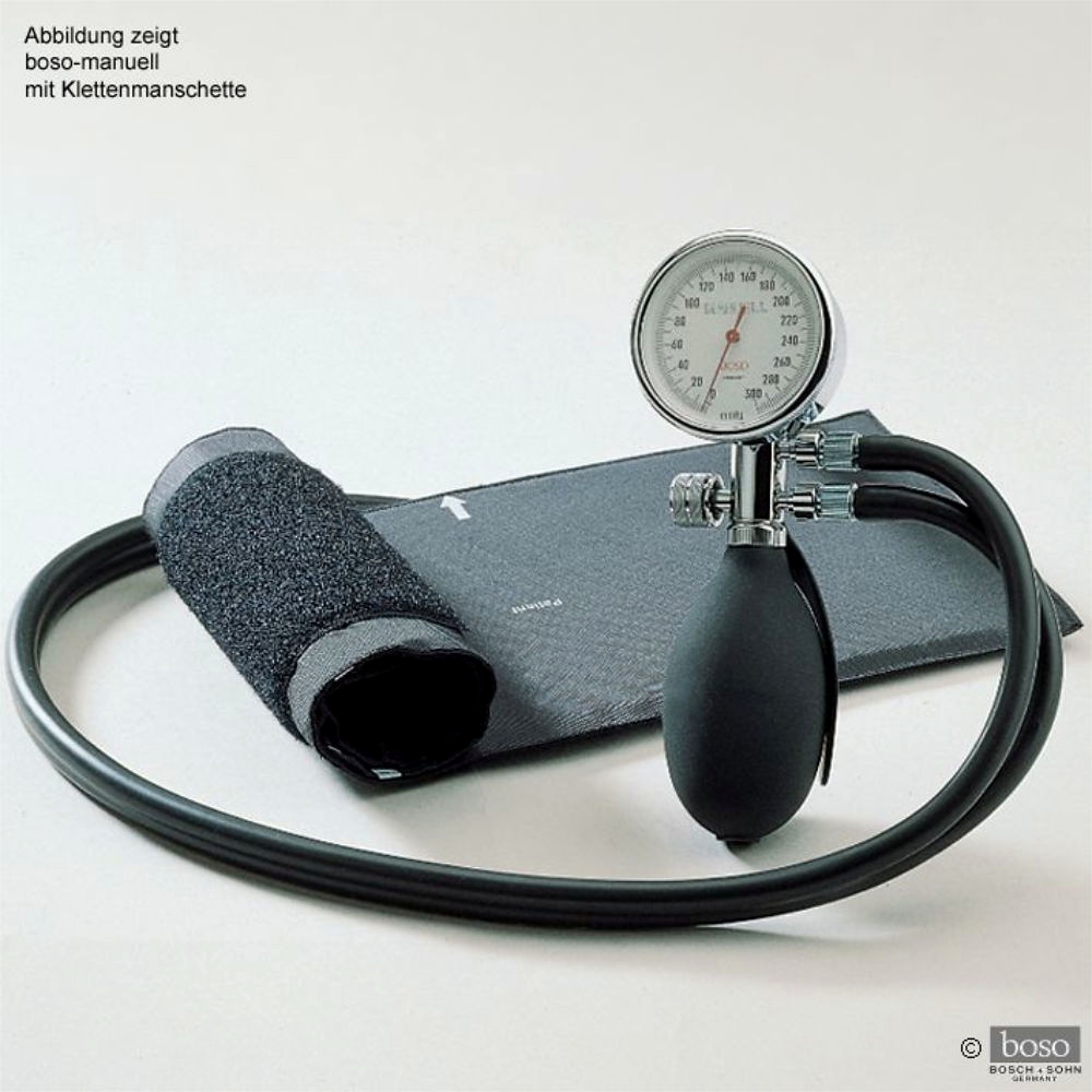 [BOS 0100250] Boso manuell Blutdruckmessgerät Ø 48 mm Mit Klettenmanschette, Doppelschlauch