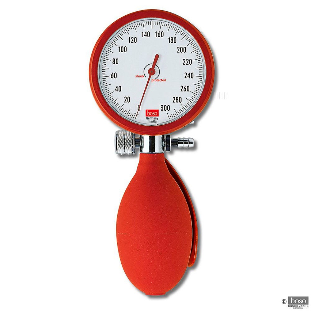 Boso clinicus II Blutdruckmessgerät Rot mit Klettenmanschette Ø 60 mm