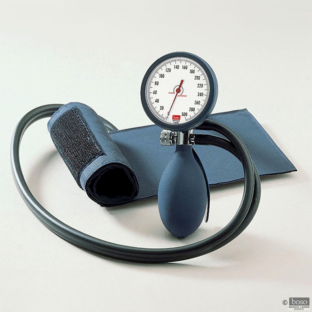 Boso clinicus II Blutdruckmessgerät blau Mit Klettenmanschette schwarz