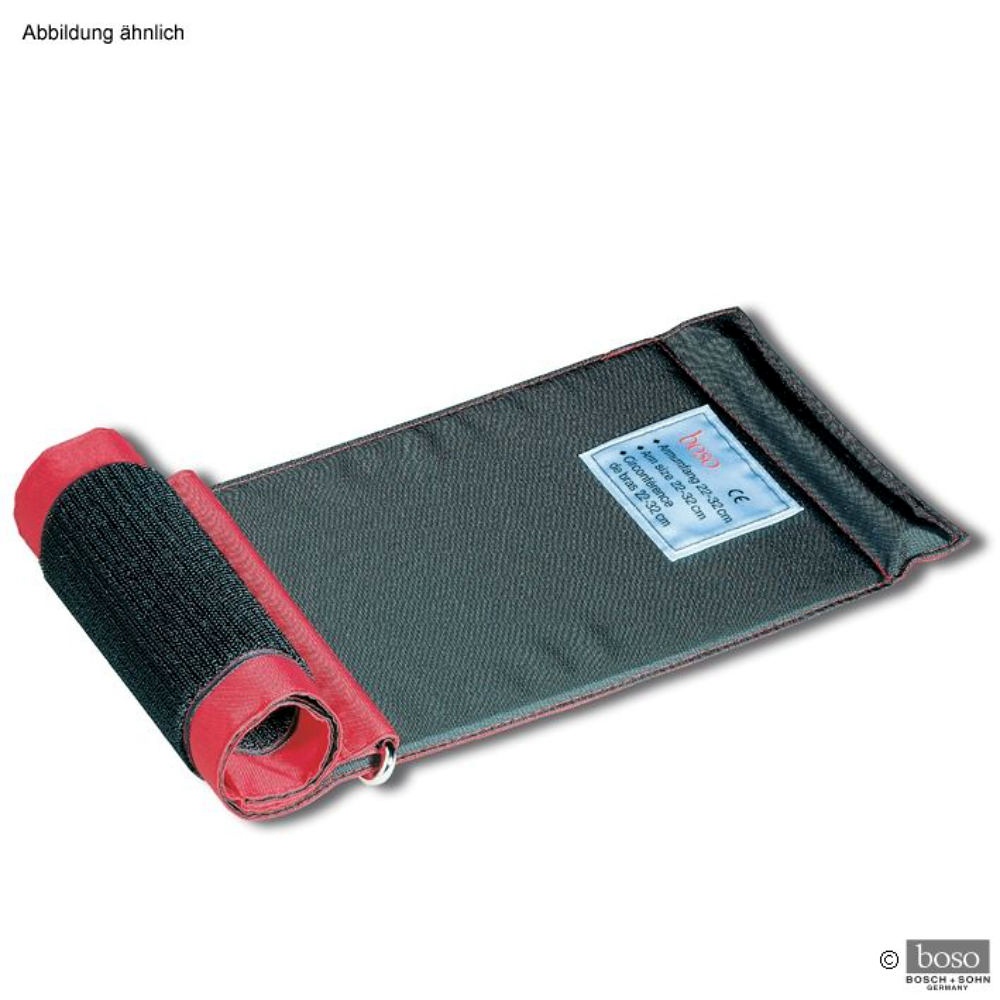 Zugbügel-Klettenmanschette f. Erwachsene (Standard) schwarz/rot, Einschlauch